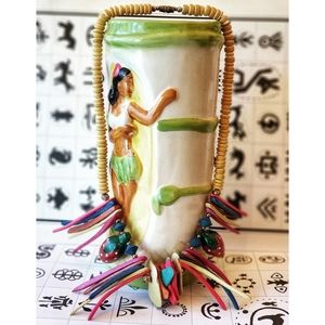 Vintage Necklace Fruit Strawberry Wood  Tiki …